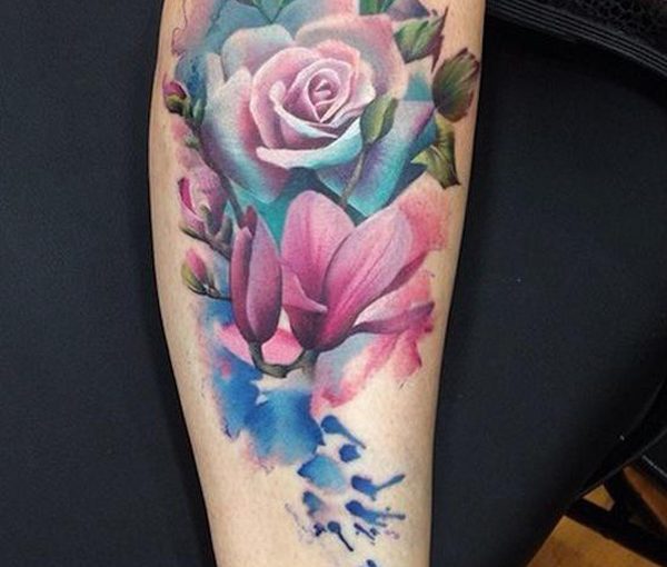 Outstanding Watercolor Flower Tattoo Designs