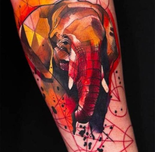 Geometric Elephant Tattoo Ideas
