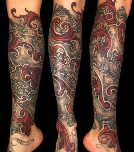 Geometric Tattoo Leg Ideas