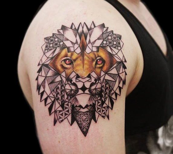 Geometric Tattoo Lion Ideas