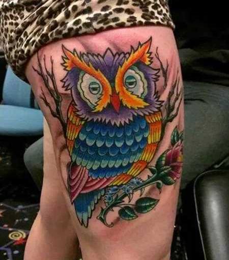 Geometric Tattoo Owl Ideas