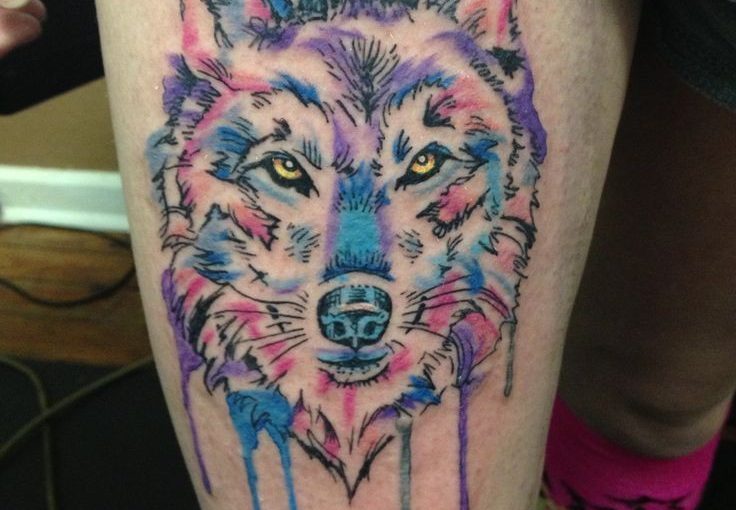 Watercolor Wolf Tattoo Ideas