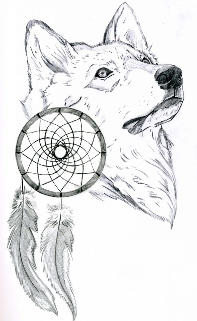 wolves-dream-catchers-drawings - Yo Tattoo