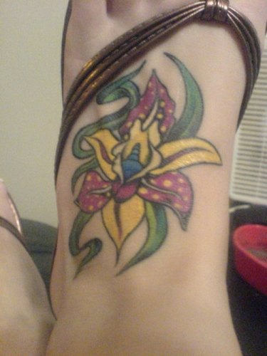 Watercolor Orchid Tattoo Ideas