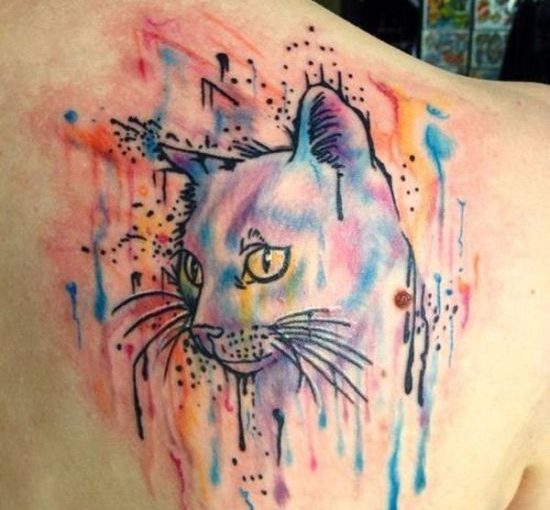 Watercolor Tattoos Cat Ideas