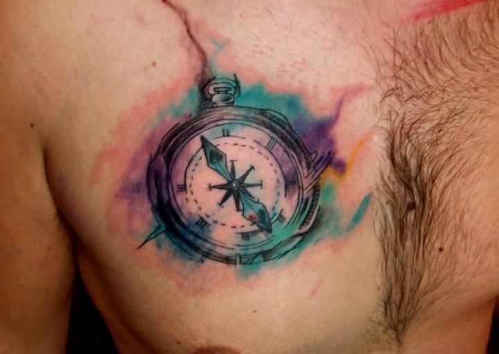 Watercolor Tattoos Compass Ideas