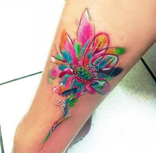 Watercolor Tattoos Flower Ideas