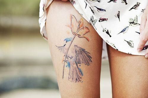 Floral Watercolor Tattoos Ideas
