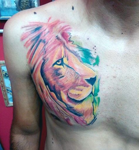 Watercolor Tattoos Lion Ideas