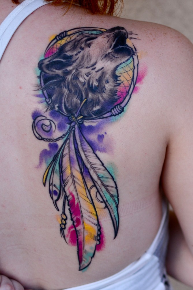 Watercolor Style Tattoo of Wolves – Yo Tattoo